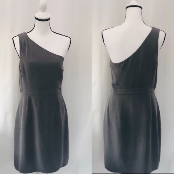 J.Crew silk one shoulder gray dress 10 - Picture 2 of 8